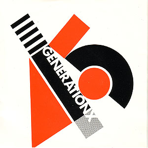 Black, red and grey construction with 'Generation X' in bold white text
